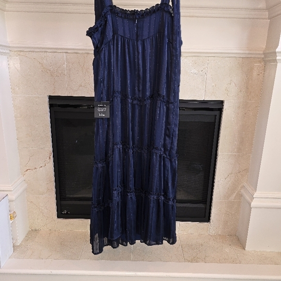 Lulu's Navy Blue Square Neck Tiered Maxi Sundress - Picture 5 of 7